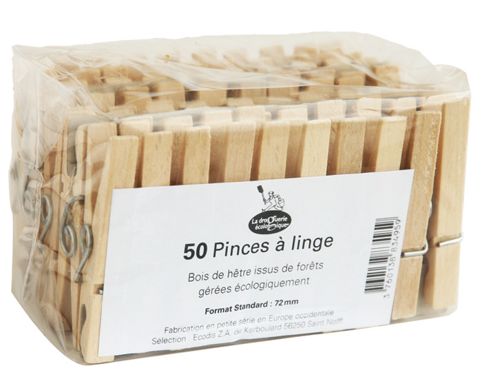 LA DROGUERIE ECOPRATIQUE 50 Pinces � linge en Bois certifi� FSC�