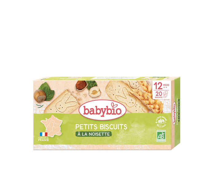 BABYBIO Petits Biscuits � la Noisette - 160 g - D�s 12 mois