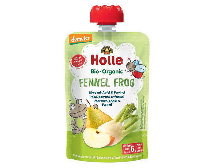 HOLLE Gourde Fennel Frog - Poire Pomme Fenouil - 100 g - D�s 6 mois