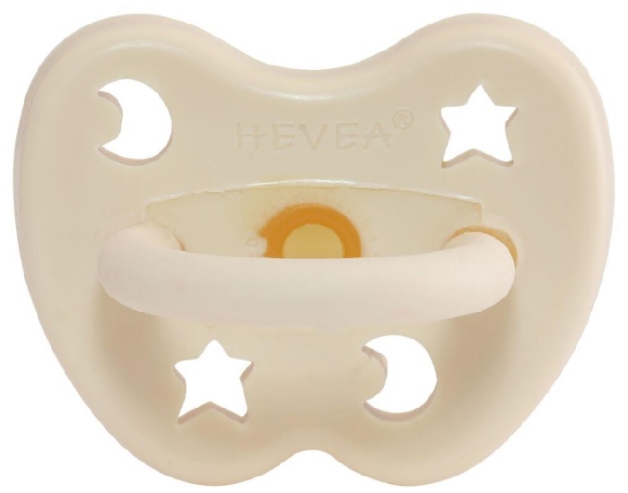 HEVEA Sucette Physiologique en Caoutchouc Naturel Color�e - Blanc Laiteux 3-36 mois