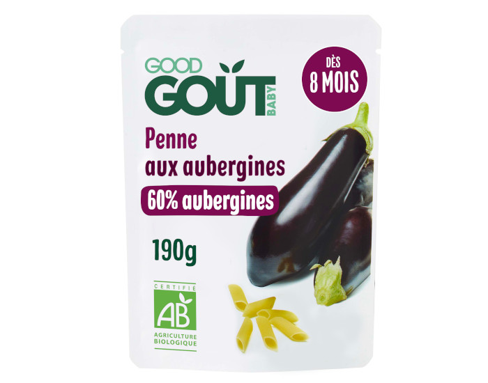 GOOD GOUT Petit Plat B�b� Pennes aux Aubergines - 190g - D�s 8 mois