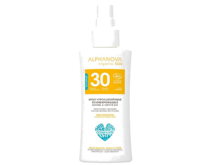 ALPHANOVA Sun Spray Adulte Visage et Corps SPF30 - Format voyage - 90g