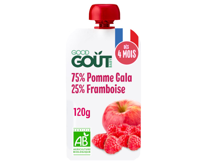 GOOD GOUT Gourde Pomme Framboise - Pur�e B�b� 120 g - D�s 4 mois