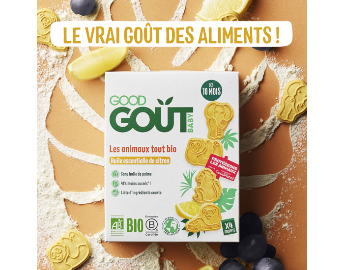 GOOD GOUT Biscuits Animaux Tout Bio au Citron - D�s 10 mois - 80g (1)