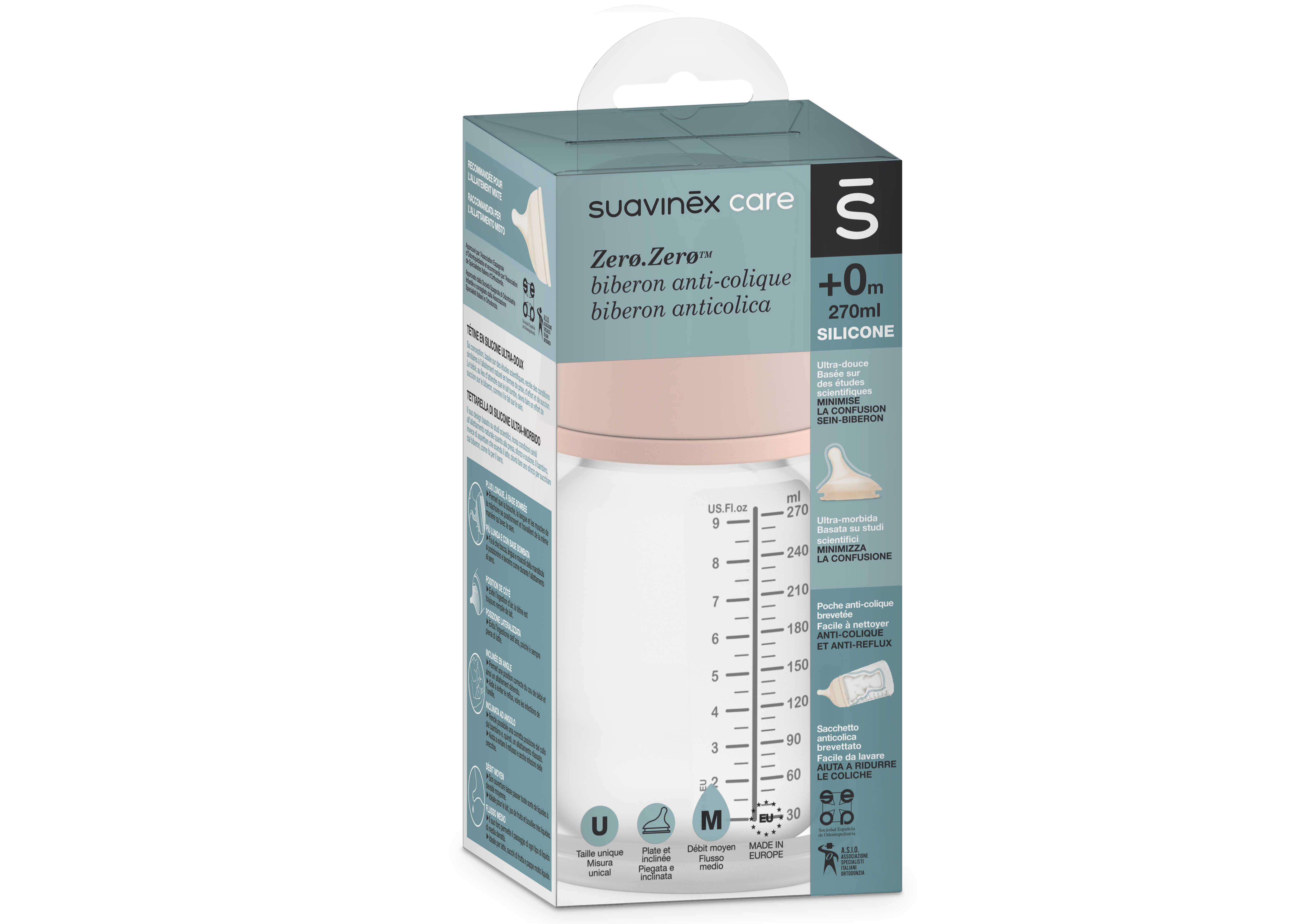 SUAVINEX Biberon Zero-Zero Anti-Colique - D�bit Moyen - 270ml (2)
