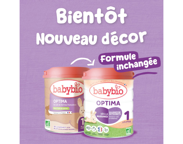BABYBIO Lait pour Nourrisson 1 Optima - De 0 � 6 mois - 800 g (1)