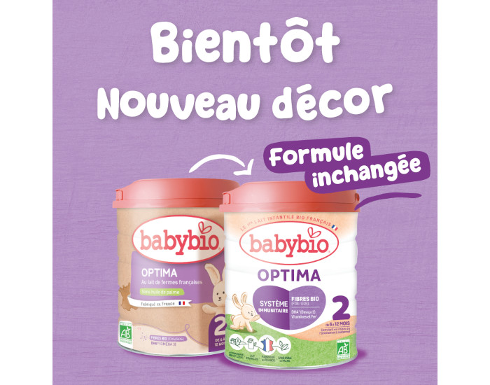 BABYBIO Lait de Suite 2 Optima - De 6 � 12 mois - 800 g (1)