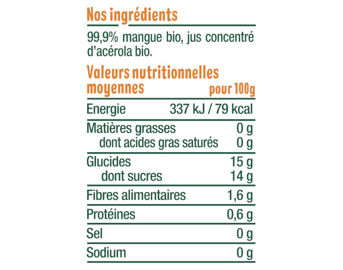 GOOD GOUT Gourde Mangue - Pur�e B�b� 120g - D�s 4 Mois (3)