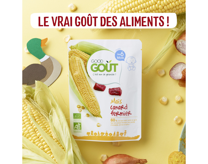GOOD GOUT Petit Plat B�b� Ma�s Canard Fermier - 190 g  - D�s 6 mois (1)