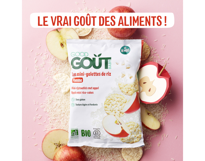 GOOD GOUT Mini-Galettes de Riz � la Pomme pour B�b� - 40 g - D�s 10 mois (1)