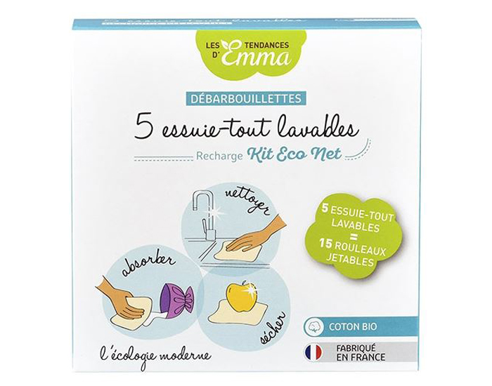 LES TENDANCES D'EMMA 5 D�barbouillettes Lavables - Bambou Ecru (1)