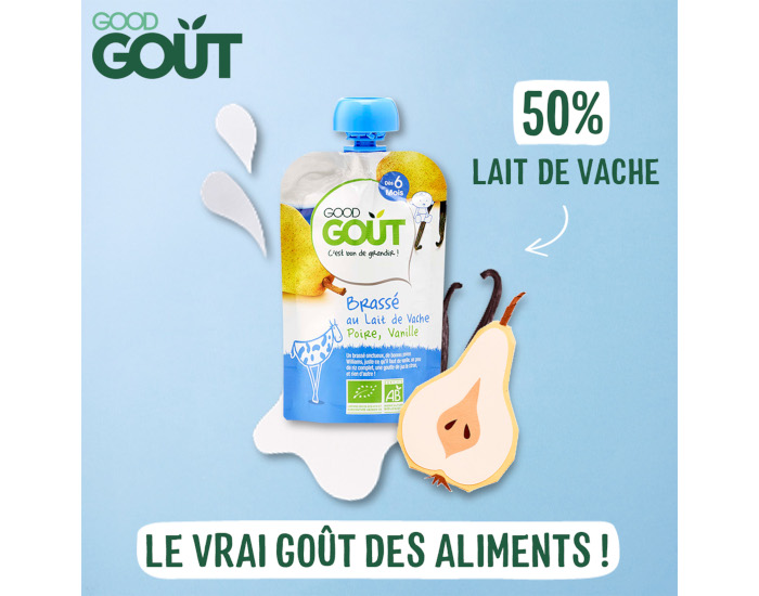 GOOD GOUT Gourde Brass� Poire Vanille - 90g - D�s 6 mois (1)