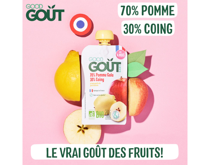 GOOD GOUT Gourde Pomme et Coing - Pur�e B�b� 120g - D�s 6 mois (1)