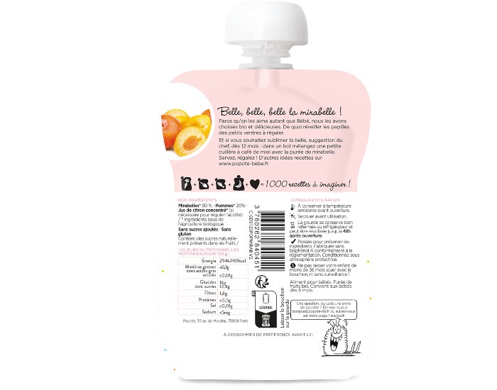 POPOTE Gourde Mirabelle Bio - 120 g - D�s 4/6 mois (1)