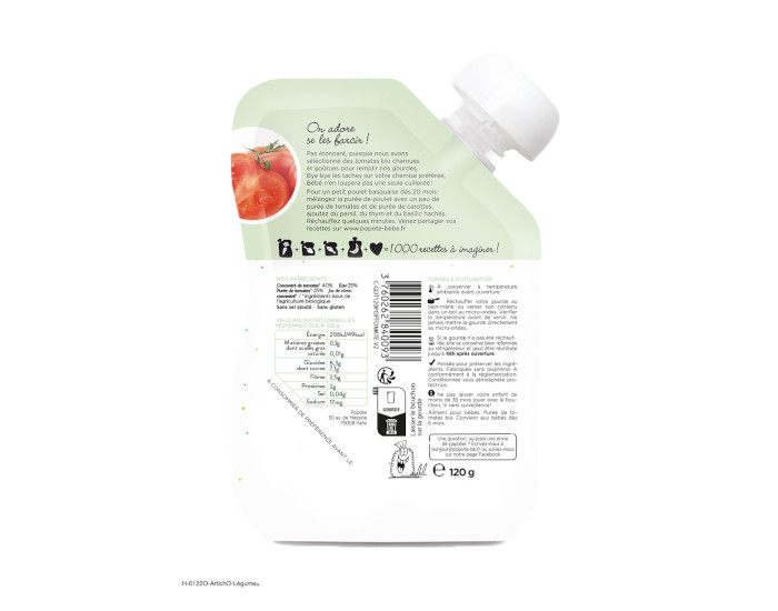 POPOTE Gourde Tomate Bio - 120 g - D�s 4/6 mois (1)