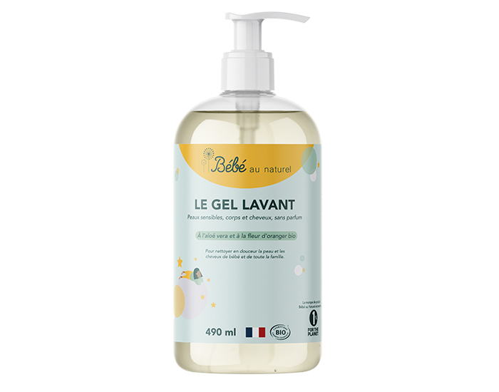 BEBE AU NATUREL Gel Lavant � l'Aloe Vera Corps et Cheveux - 490 ml (1)