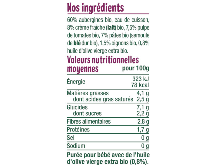 GOOD GOUT Petit Plat B�b� Pennes aux Aubergines - 190g - D�s 8 mois (2)