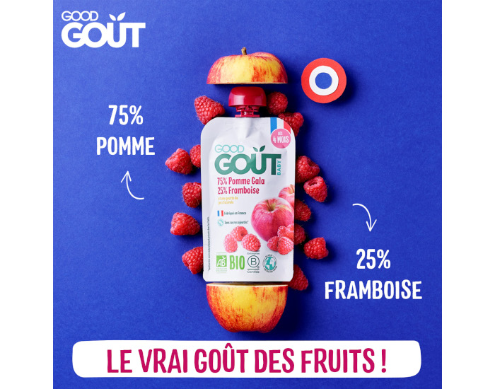 GOOD GOUT Gourde Pomme Framboise - Pur�e B�b� 120 g - D�s 4 mois (1)