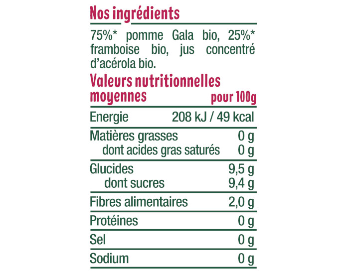 GOOD GOUT Gourde Pomme Framboise - Pur�e B�b� 120 g - D�s 4 mois (2)
