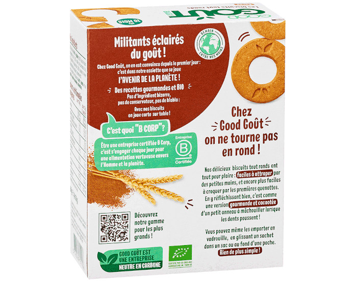 GOOD GOUT Biscuits Tout Ronds Cacao - 80g - D�s 10 mois (1)