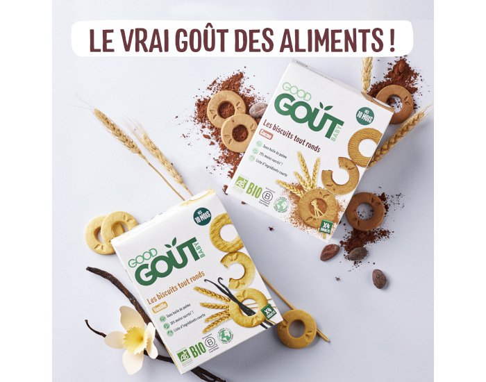 GOOD GOUT Biscuits Tout Ronds Cacao - 80g - D�s 10 mois (2)
