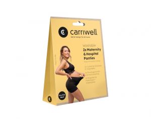 CARRIWELL Culotte de Grossesse et Post Partum Sans Couture - Noir - TU - Lot de 2