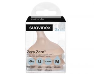 SUAVINEX Lot de 2 T�tines pour Biberon Zero-Zero M - D�bit Moyen 