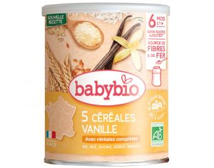 BABYBIO 5 C�r�ales Vanille - 220g - D�s 6 mois