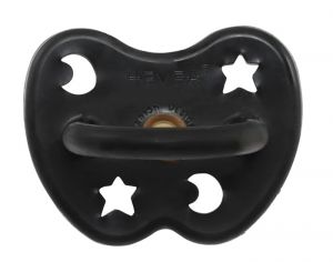 HEVEA Sucette Ronde en Caoutchouc Naturel Color�e - Black - 3-36 mois