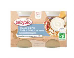 BABYBIO Petits Pots Brass�s Lact�s - 2 x 130 g - D�s 6 mois Ch�vre Poire & Figue de Provence