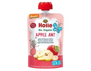 HOLLE Gourde Apple Ant - Pomme Banane Poire - 100 g - D�s 6 mois