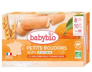 BABYBIO Boudoirs � l'Huile Essentielle d'Orange Douce - Nouvelle Recette - D�s 10 mois
