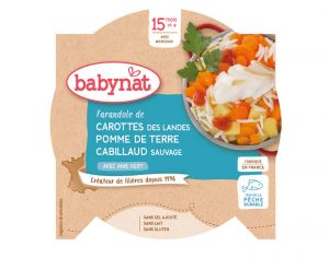 BABYNAT Mon p'tit Plat Assiette - Carotte, PDT & Cabillaud Sauvage - D�s 15 mois - 260 g