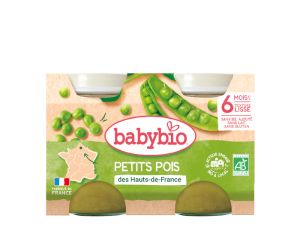 BABYBIO Mes L�gumes - 2x130g Petits Pois - 6 mois