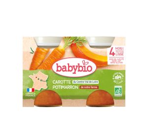 BABYBIO Mes L�gumes - 2x130g Carotte - Potimarron - 4 mois