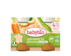 BABYBIO Mes L�gumes - 2x130g Jardini�re de L�gumes - 4 mois