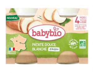 BABYBIO Mes L�gumes - 2x130g Patate Douce Blanche d'Anjou - 4 mois