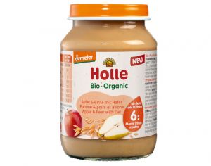 HOLLE Petit Pot de Fruits - 190 g Pommes - Poire - Avoine - 6M