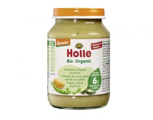 HOLLE Petit Pot L�gume - 125 ou 190 g Pommes de Terre-Petits Pois-Courgette - 6M