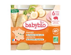 BABYBIO Petits Pots Menu du Jour - 2 x 200g - D�s 6 Mois Panais Jambon