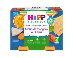 HIPP Mon Diner Bonne Nuit - 2 x 190 g  Gratin de Lasagnes au C�leri - 8M