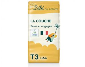 BEBE AU NATUREL La Couche Ecologique - Pack Economique Taille 3 / 4-9 kg A l'unit� / 56 couches