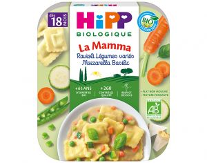 HIPP P�tes � l'Italienne de la Mamma- Assiette 250 g - D�s 15 et 18 mois Ravioli L�gumes vari�s Mozzarella Basilic - 18M