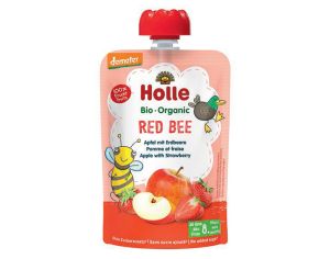 HOLLE Gourde Red Bee - Pomme Fraise - 100 g - D�s 8 mois