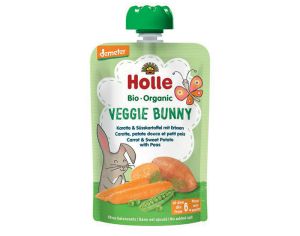 HOLLE Gourde Veggie Bunny - Carotte Patate Douce Petit Pois - 100 g - D�s 6 mois