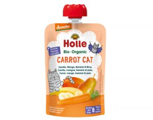 HOLLE Gourde Carrot Cat - Carotte Mangue Banane Poire - 100 g - D�s 6 mois