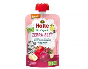 HOLLE Gourde Zebra Beet - Pomme Banane Betterave - 100 g - D�s 6 mois