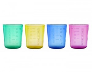 BABYCUP Lot de 4 Mini Tasses Gradu�es - Multicolore - D�s 4 mois