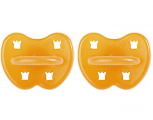 HEVEA Lot de 2 Sucettes Rondes en Caoutchouc Naturel 3-36 mois