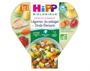 HIPP Assiette - Les Petits Gourmets - 200, 230g ou 260g L�gumes Dinde Romarin - 12M